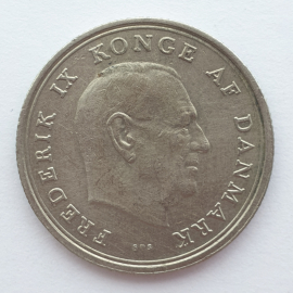 Монета одна крона, Дания, 1972г.